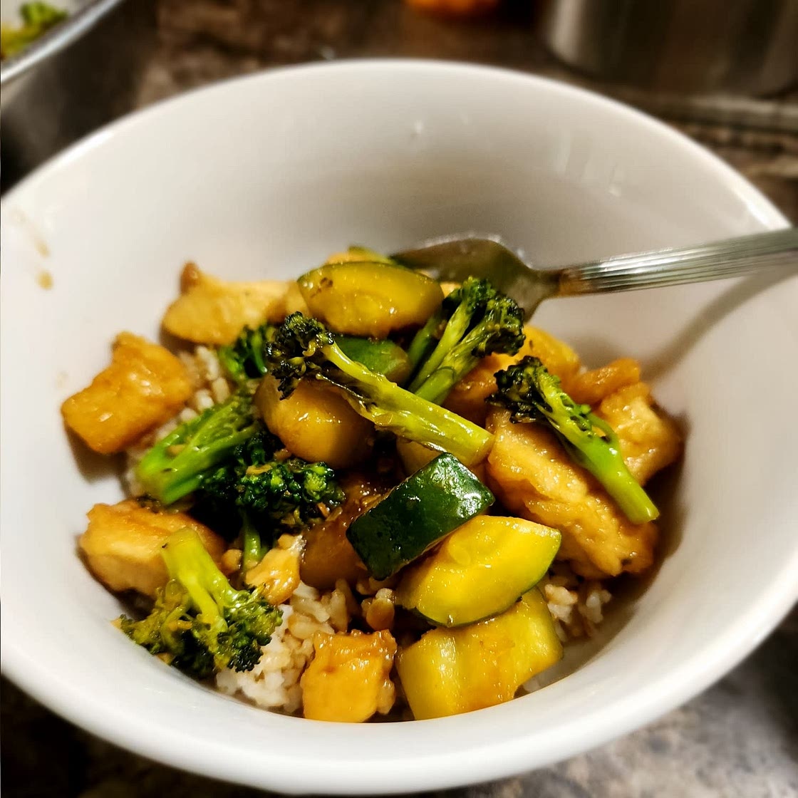 Zucchini Mushroom Chicken Stir Fry