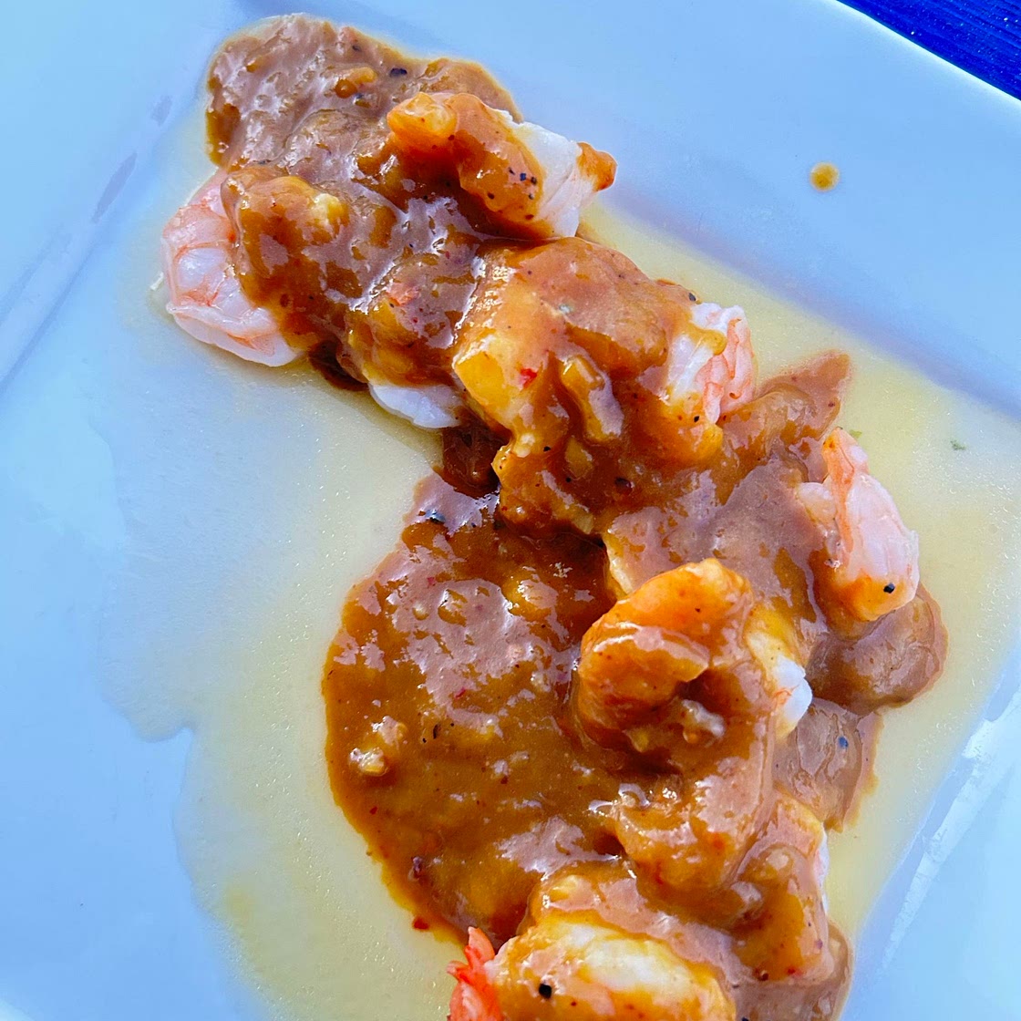 Mango and chilli prawn tempura sauce