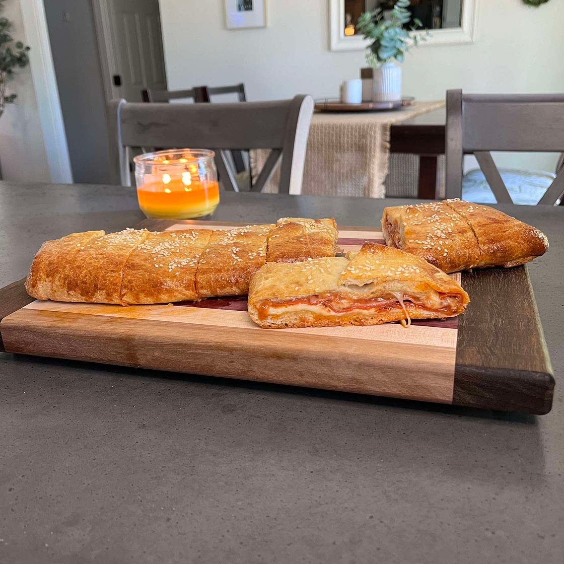 Pepperoni and Ham Stromboli