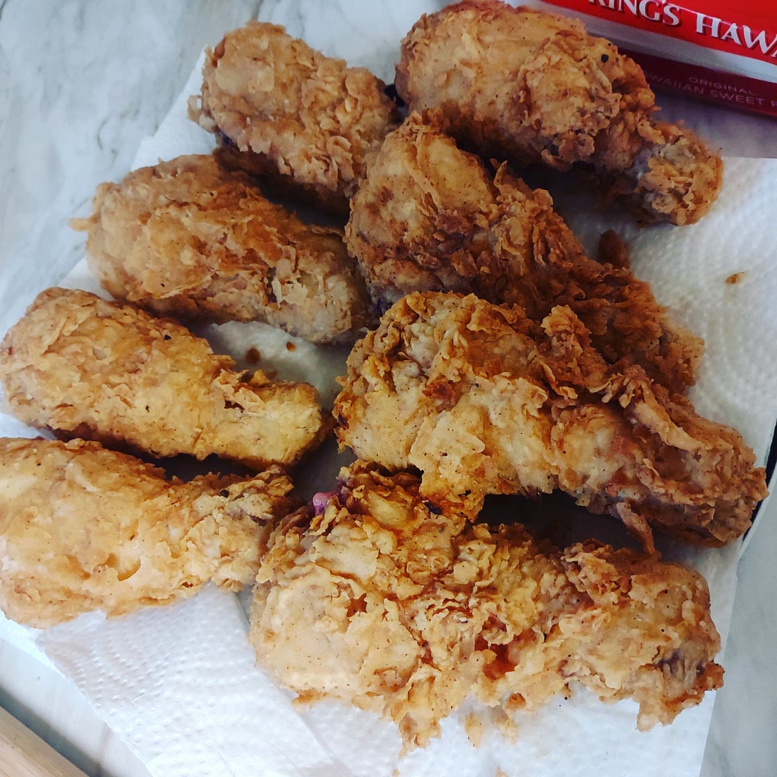 Fried chicken drumsticks