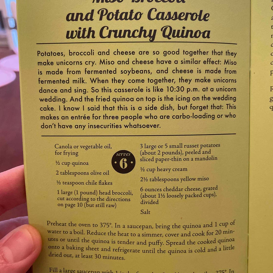 Miso Broccoli Potato Casserole