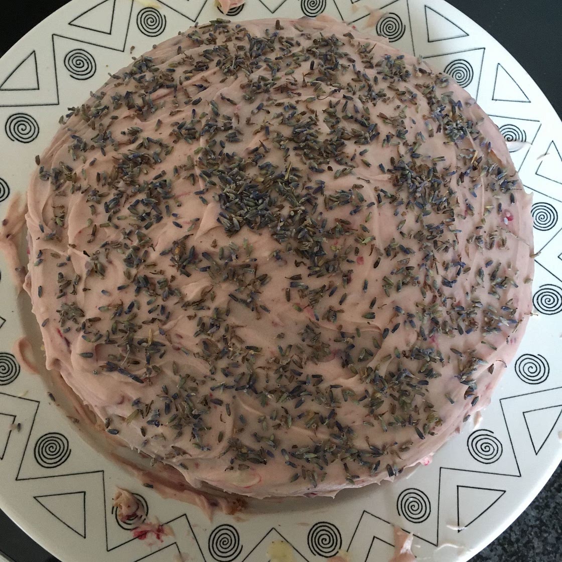 Blackberry Lavender Naked Cake with White Chocolate Buttercream