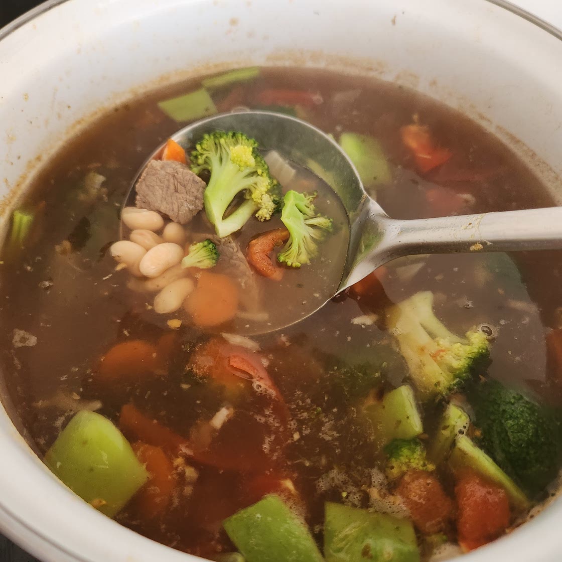 Spring beef bean soup