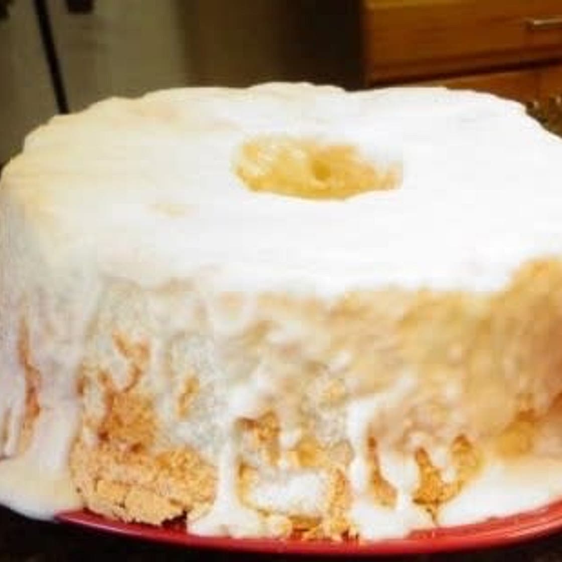 Angel Food Cake with Cream Cheese Glaze