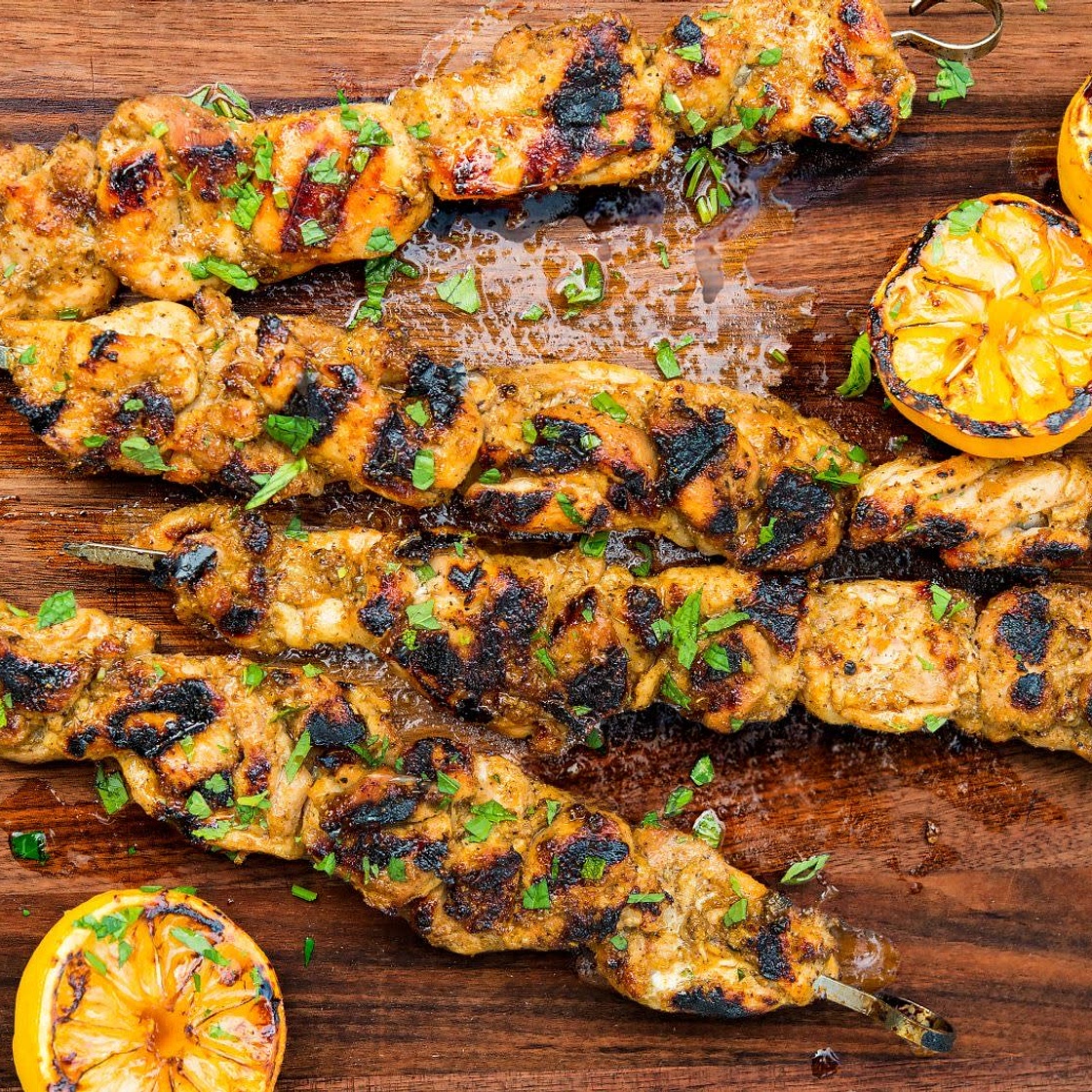 Moroccan Ginger-Lemon Chicken Skewers