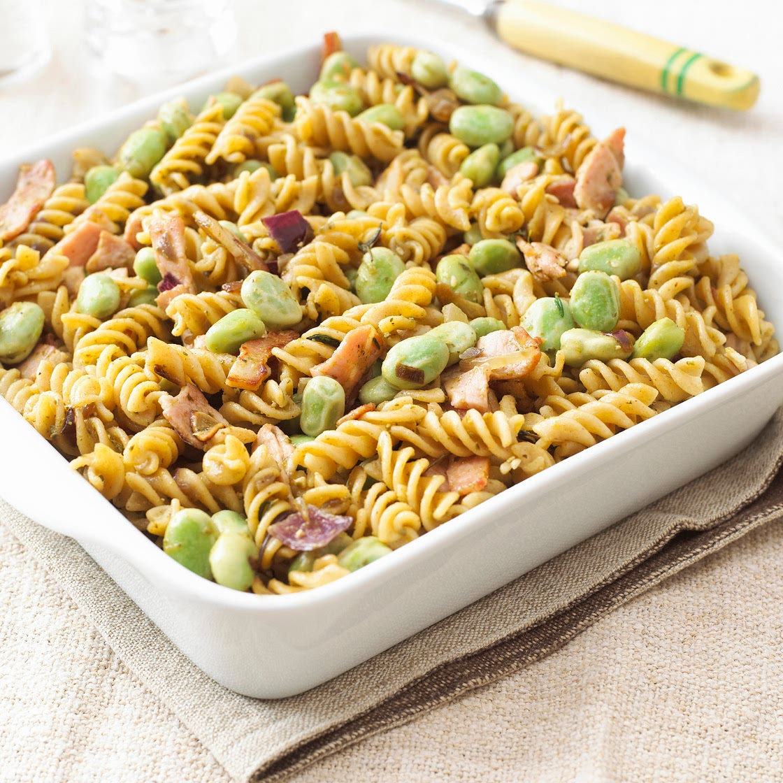 Broad Bean and Bacon Pasta