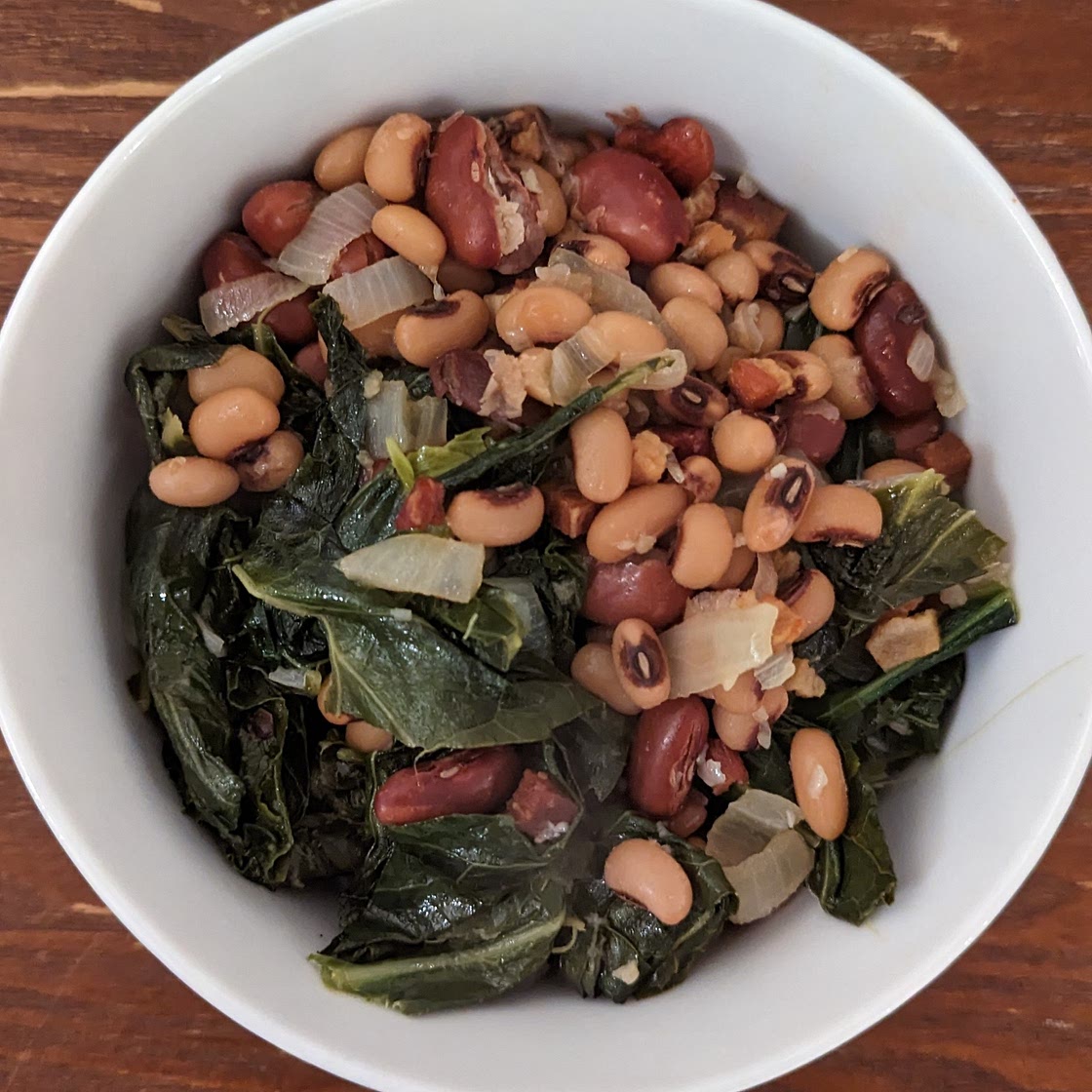 Braised Bacon Collards & Beans