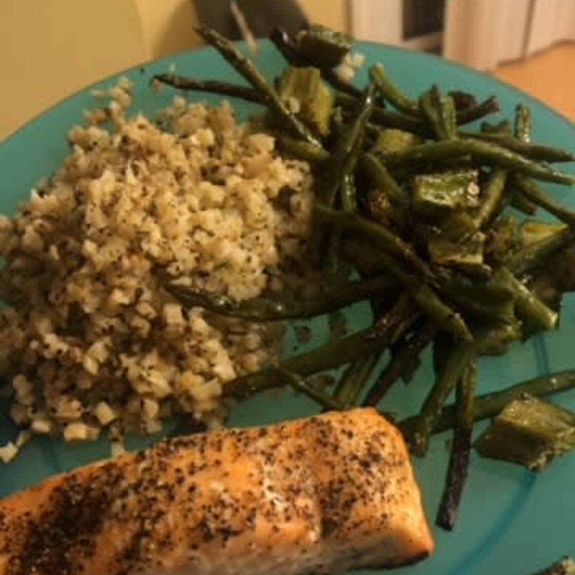 Brown Butter Salmon with Roasted Veggies