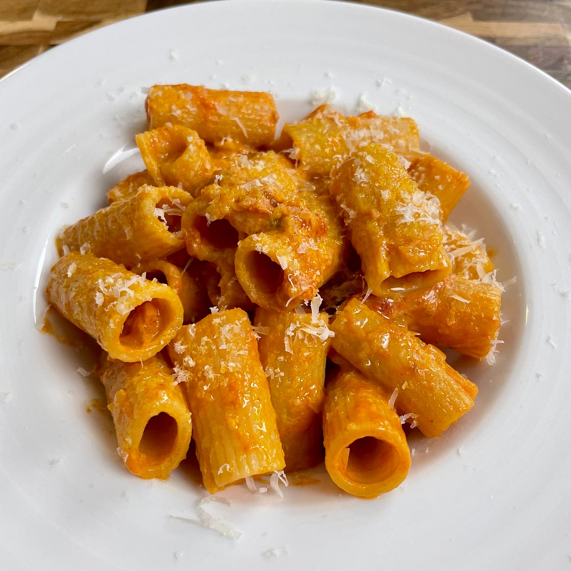 Vodka Rigatoni with Black Garlic Gochujang Butter