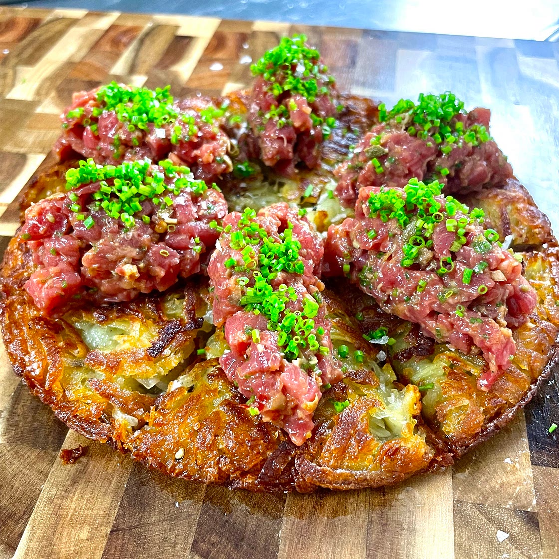 Beef Tartare and Potato Rosti