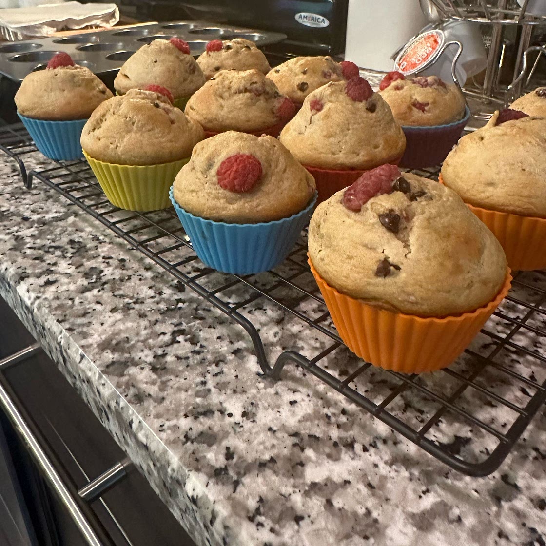 Raspberry & Banana Oatmeal Muffins