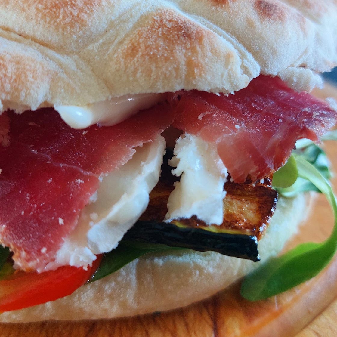 Panini - Speck, grilled zucchini, and goat cheese