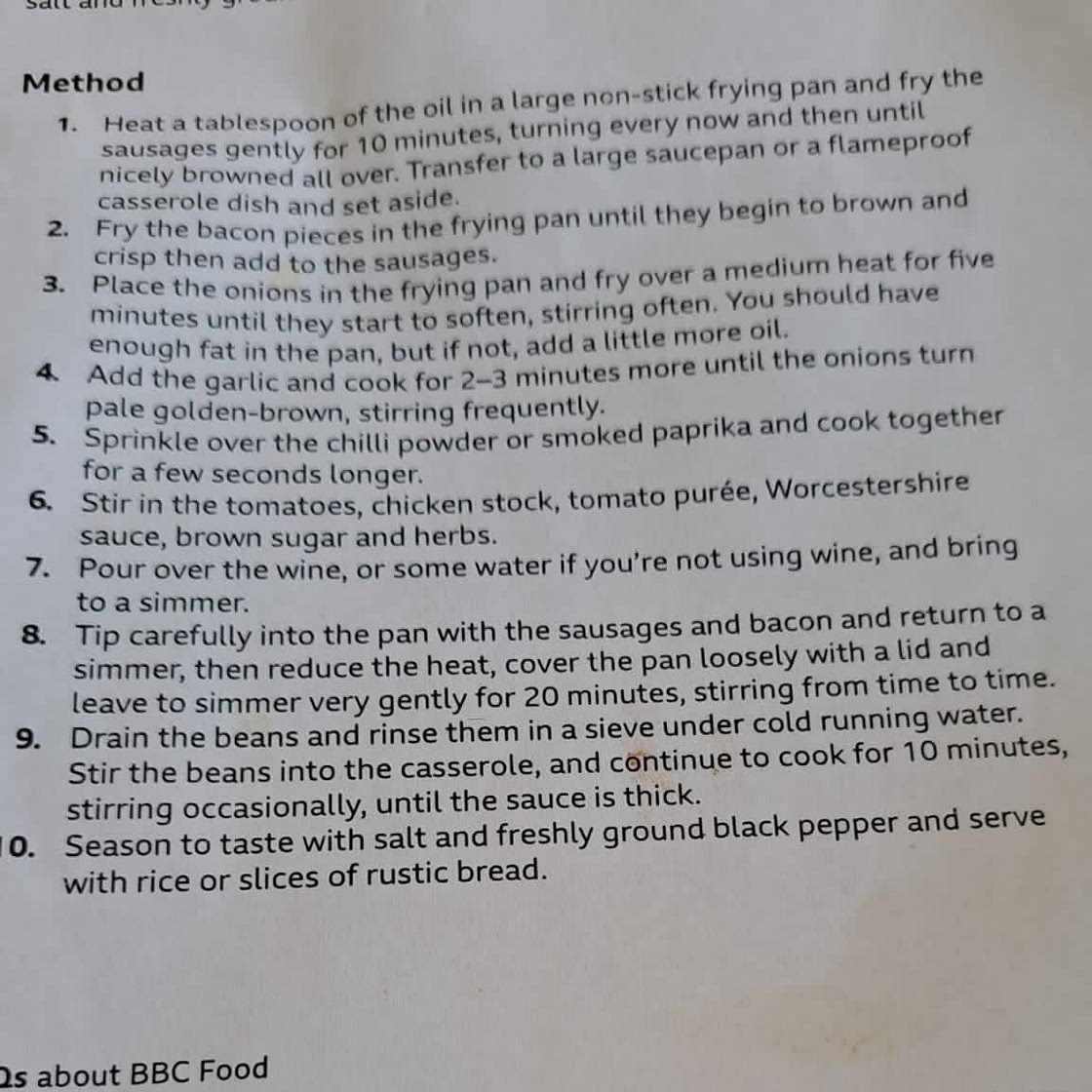 Nane’s sausage caserole 1