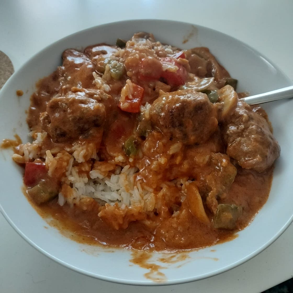Stroganoff met gehaktballen