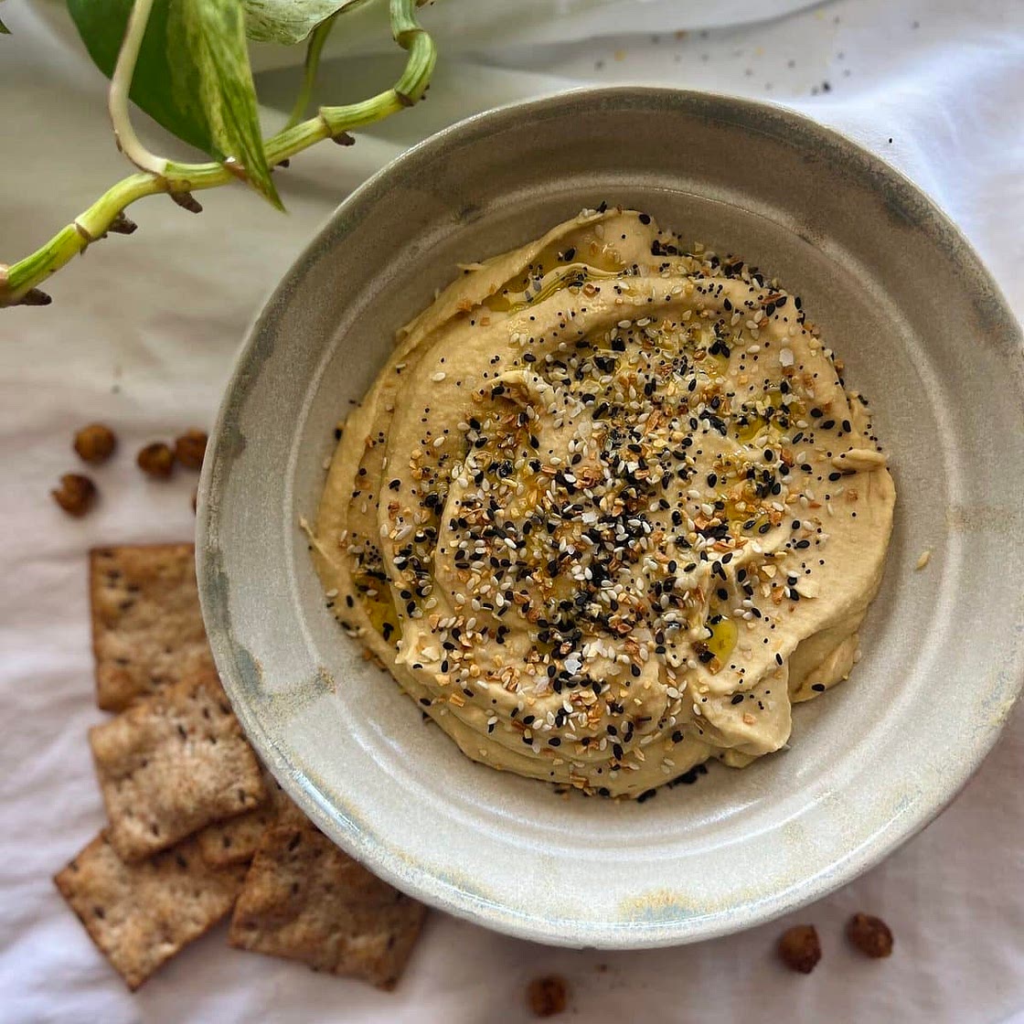 The Creamiest Everything Bagel Hummus