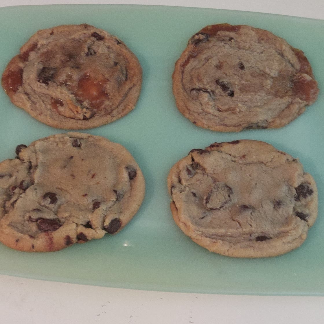 Thin and crispy chocolate chip cookies