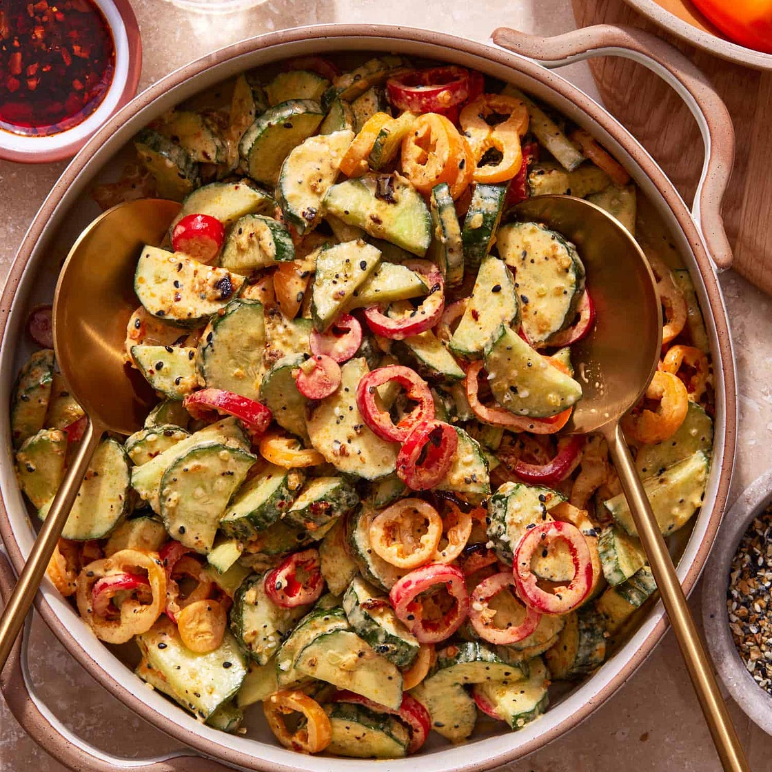 Viral TikTok Cucumber Sweet Pepper Salad