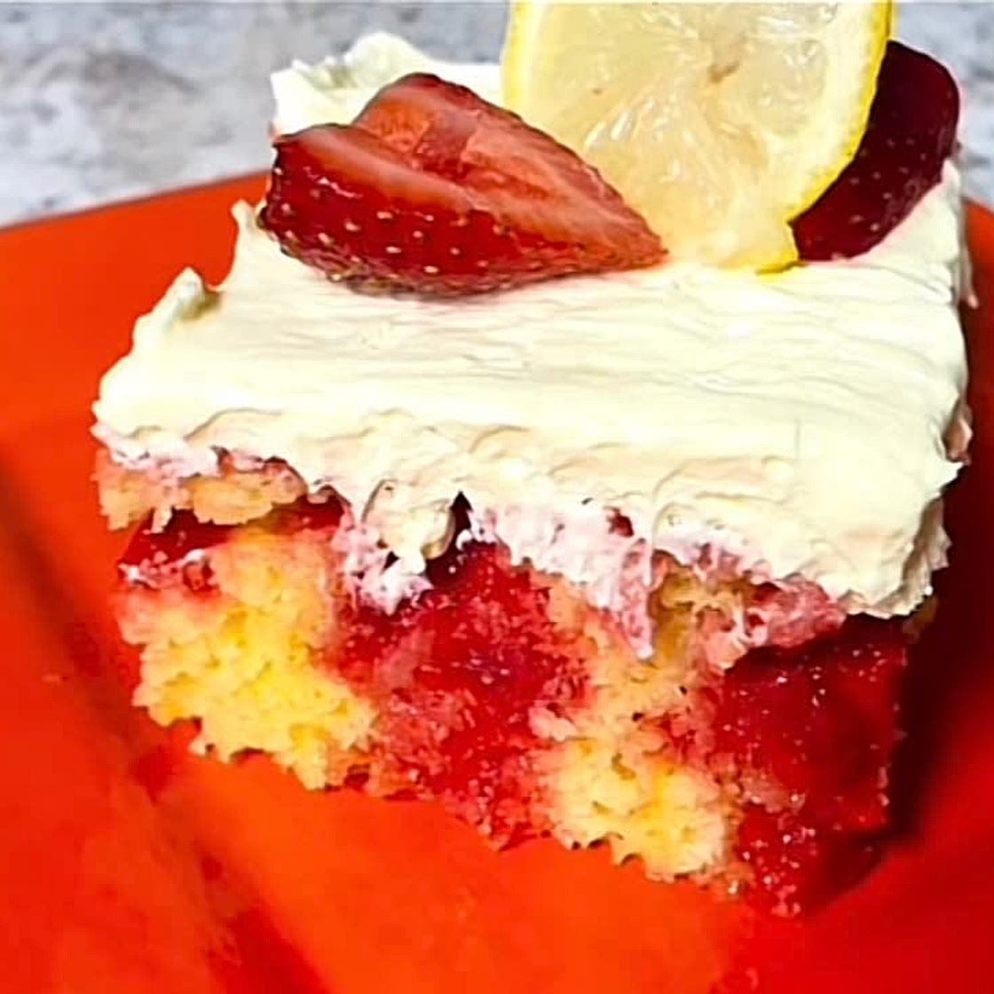 Strawberry Lemonade Poke Cake