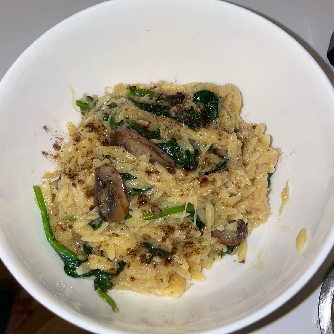 Vegan Miso Mushroom Spinach Pasta