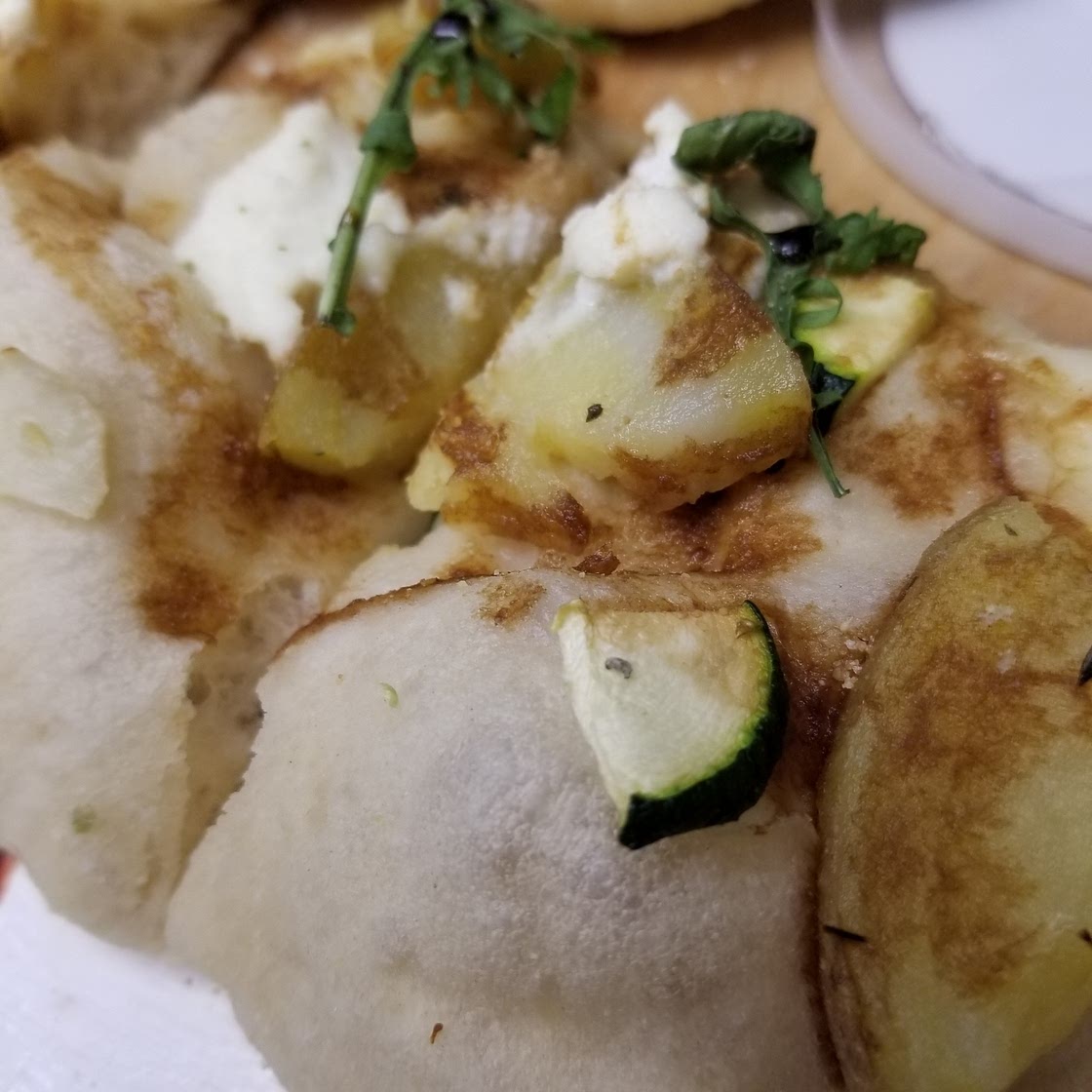 Roasted Garlic, Potato & Arugula Pizza