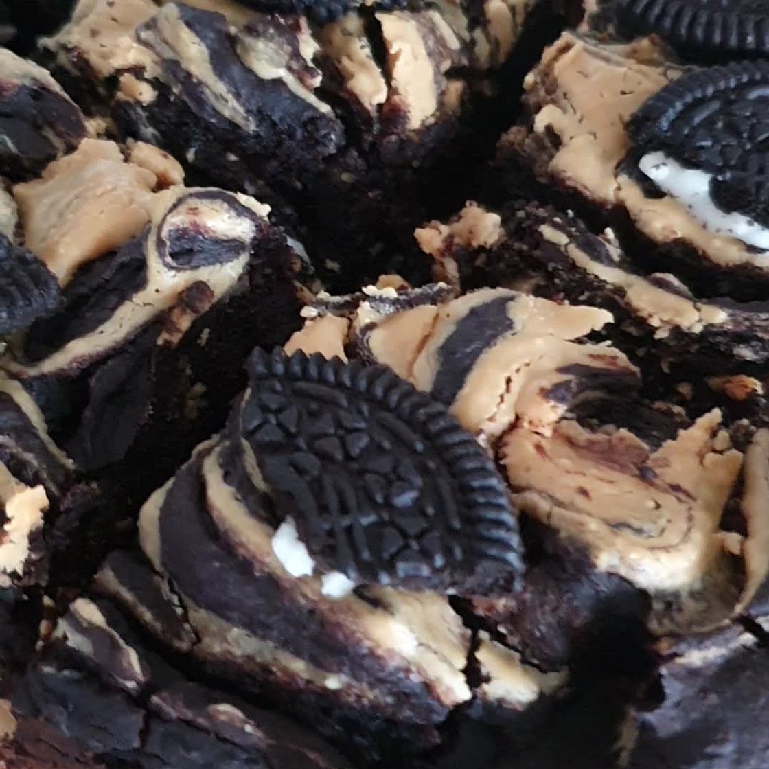 Vegan sweet potato, black bean and oreo brownies
