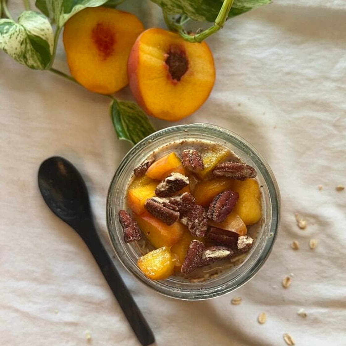 Peach Crisp Overnight Oats