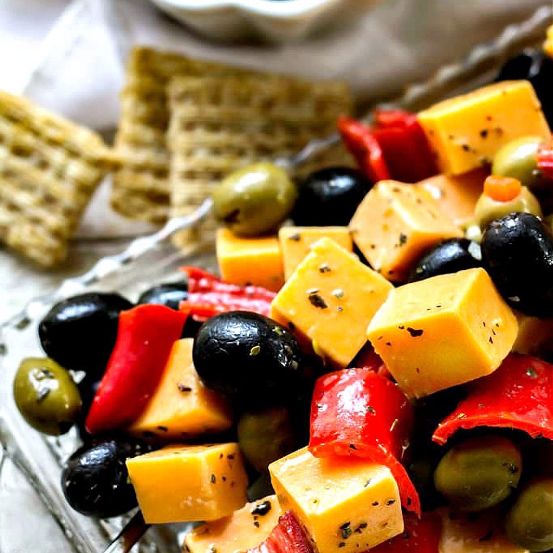 Marinated Cheese Peppers and Olives