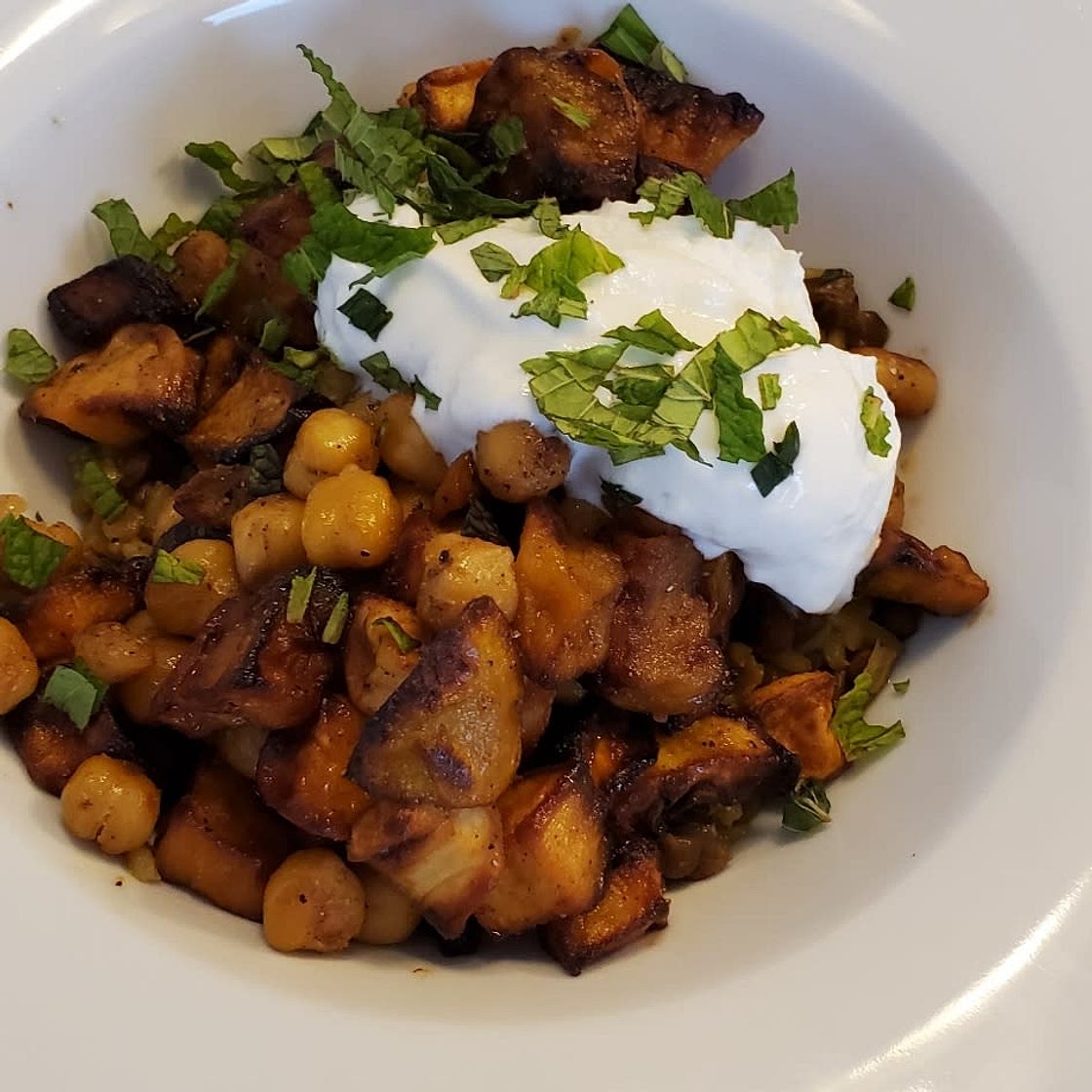 Turmeric Rice Bowl with Garam Masala Root Vegetables & Chickpeas