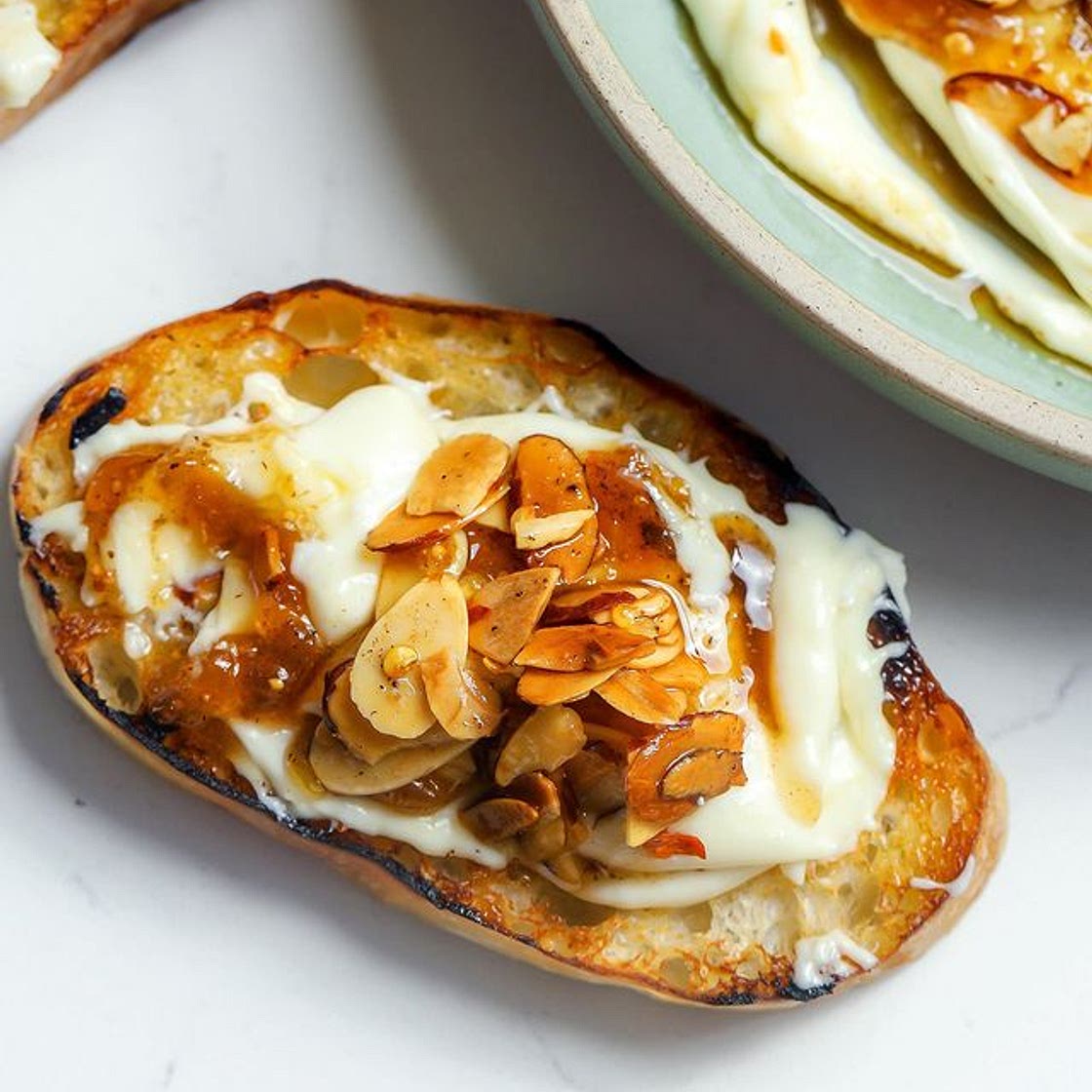 Whipped Brie &amp; Goat Cheese Dip topped with fig orange jam an