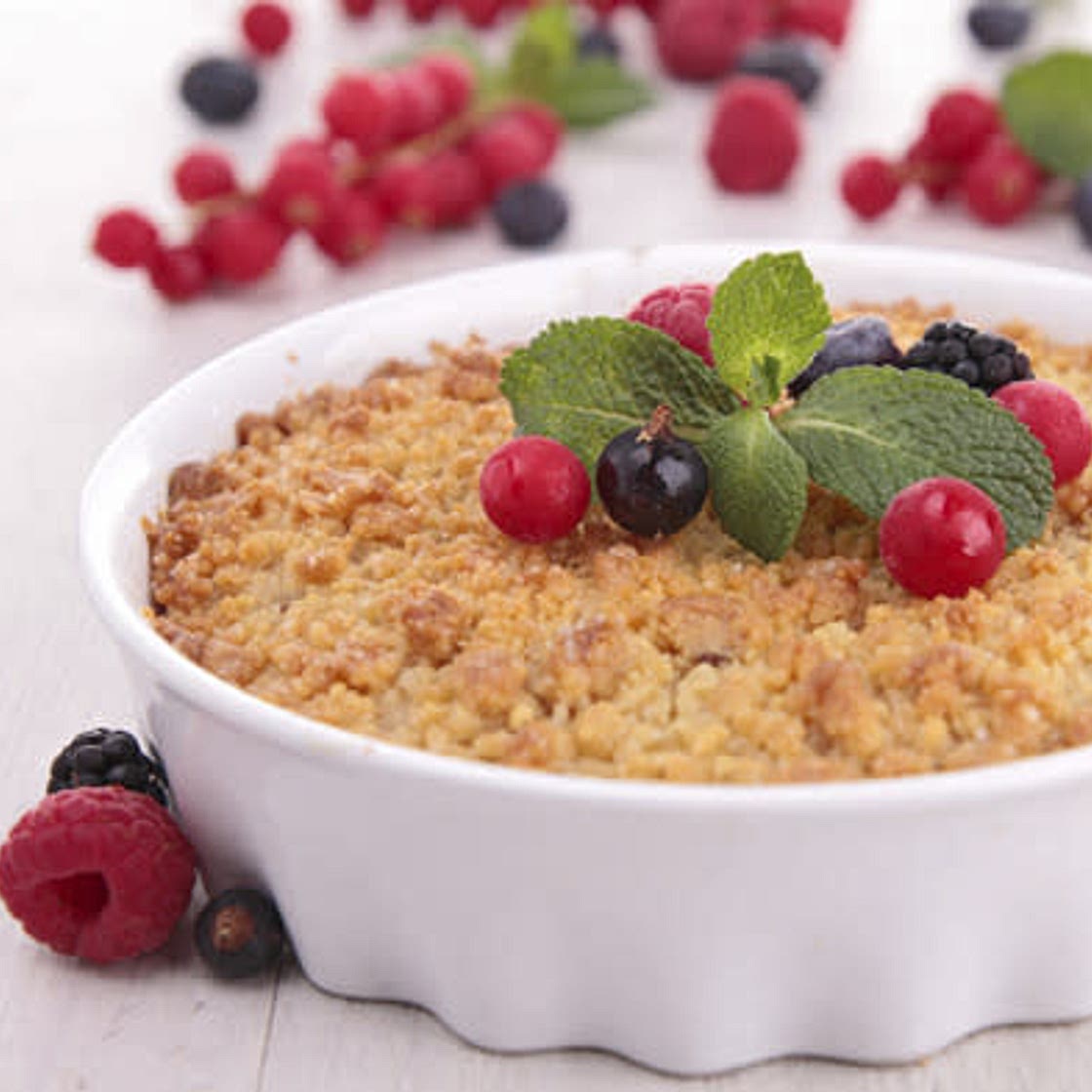 Crumble fruit rouge gâteau rnpc