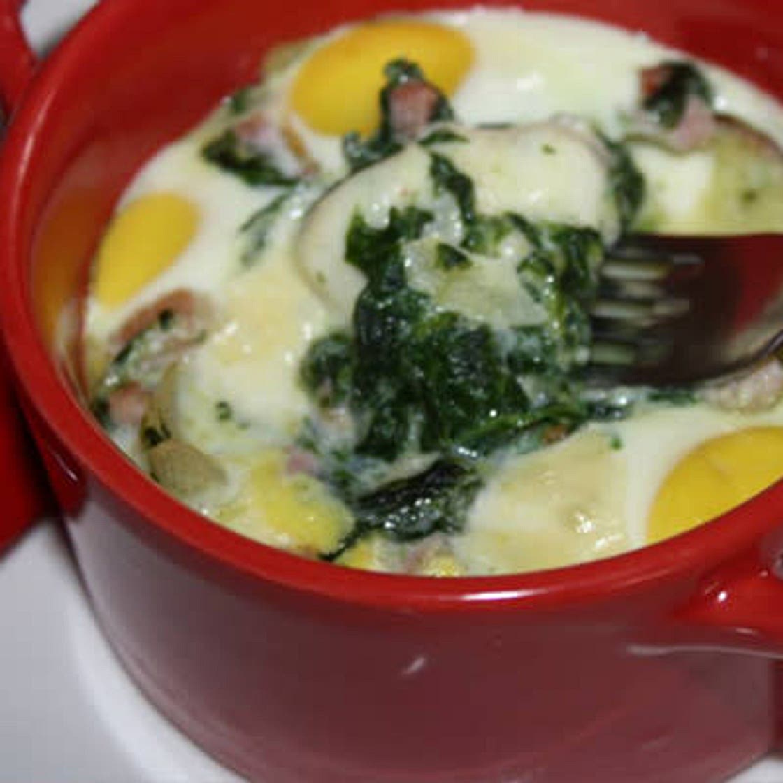 Oeufs cocotte aux épinards
