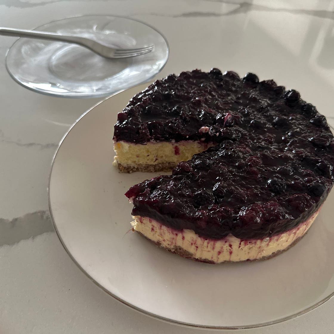 Keto blueberry topping for cheesecake