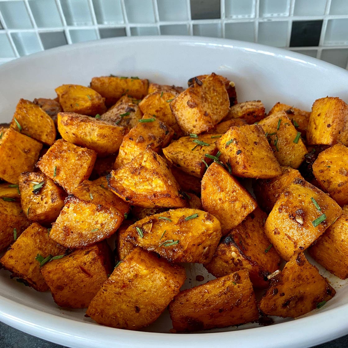 Mexican Roasted Sweet Potato Cubes