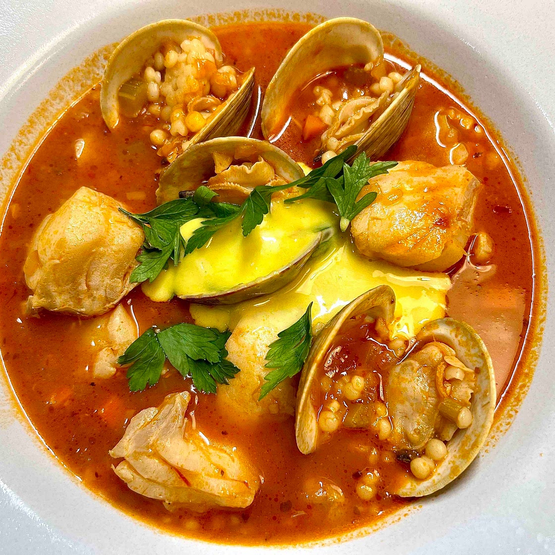 Sicilian Fish Stew with Garlic Aioli