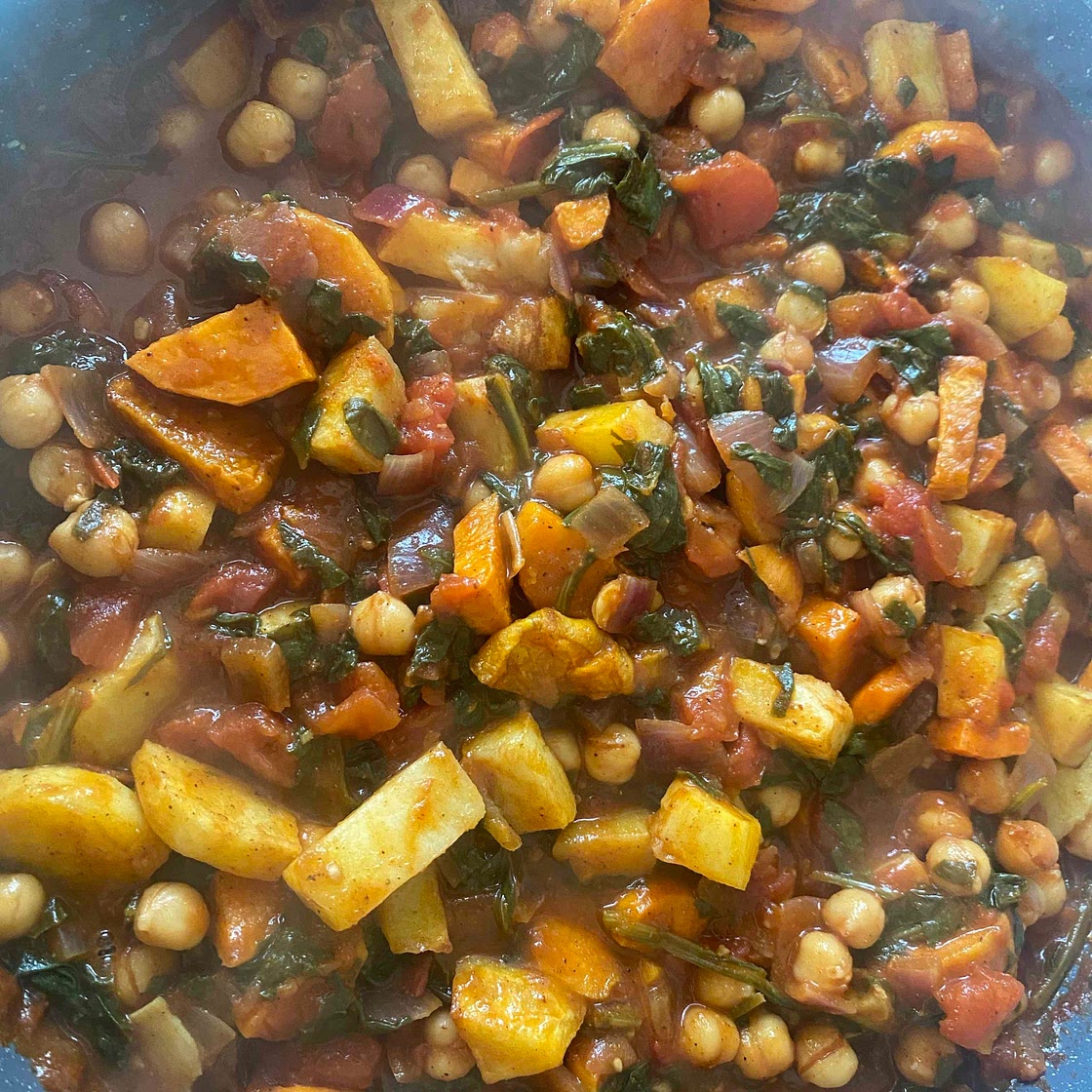 Sweet Potato, Chickpea and Spinach Curry