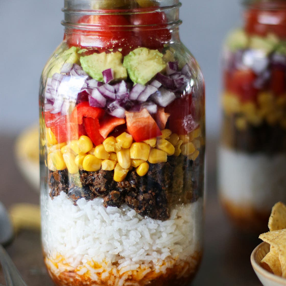 Spiced Black Bean & Rice Salad in a Jar