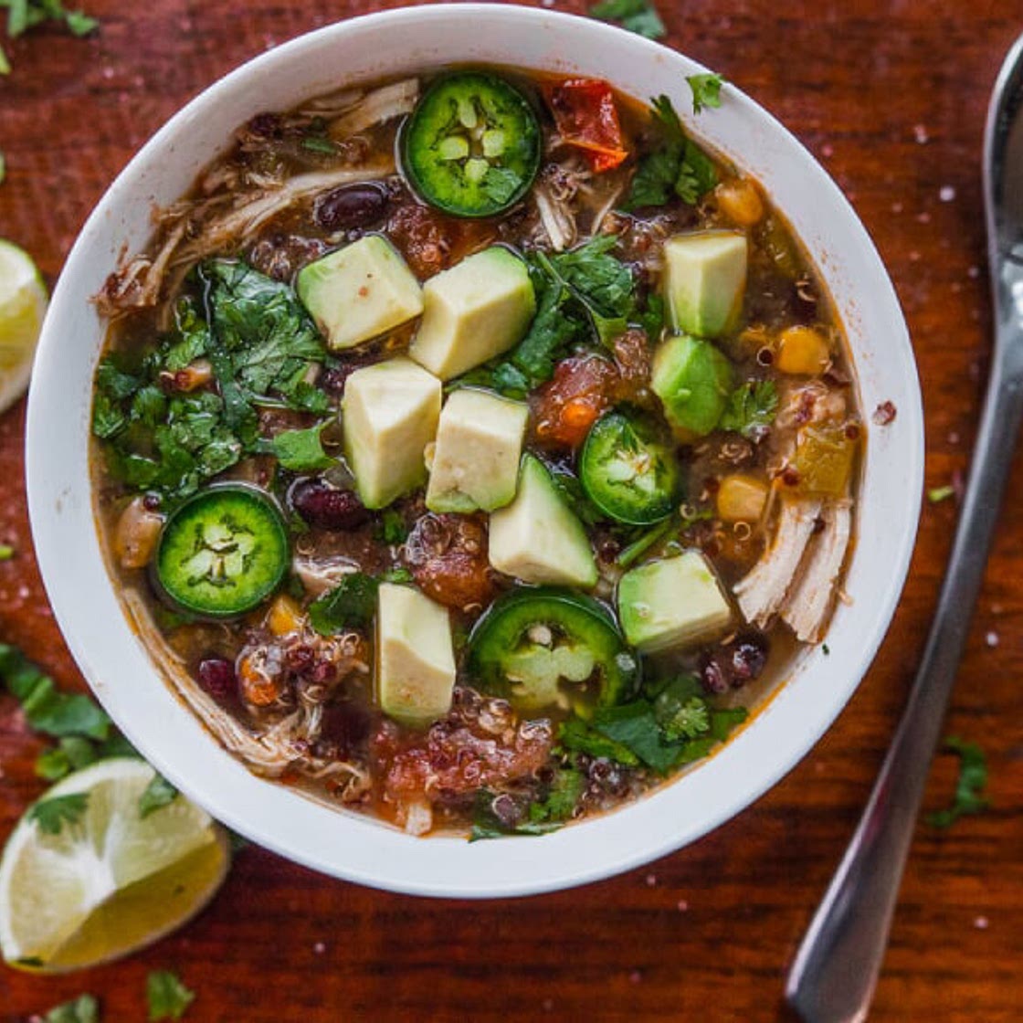Slow Cooker Chicken & Quinoa Tortilla Soup - Fit Men Cook
