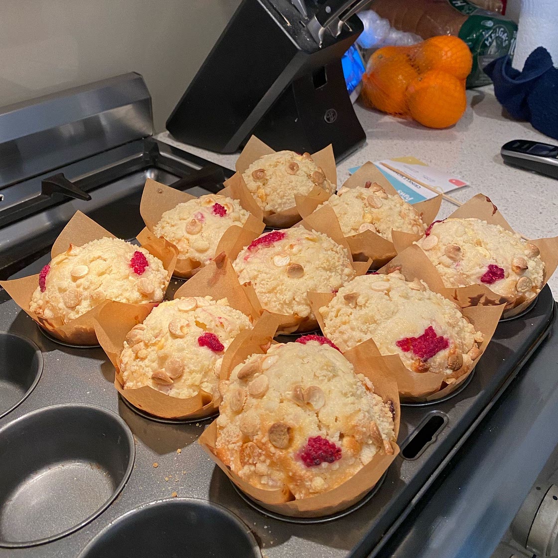Raspberry and White Chocolate Muffins