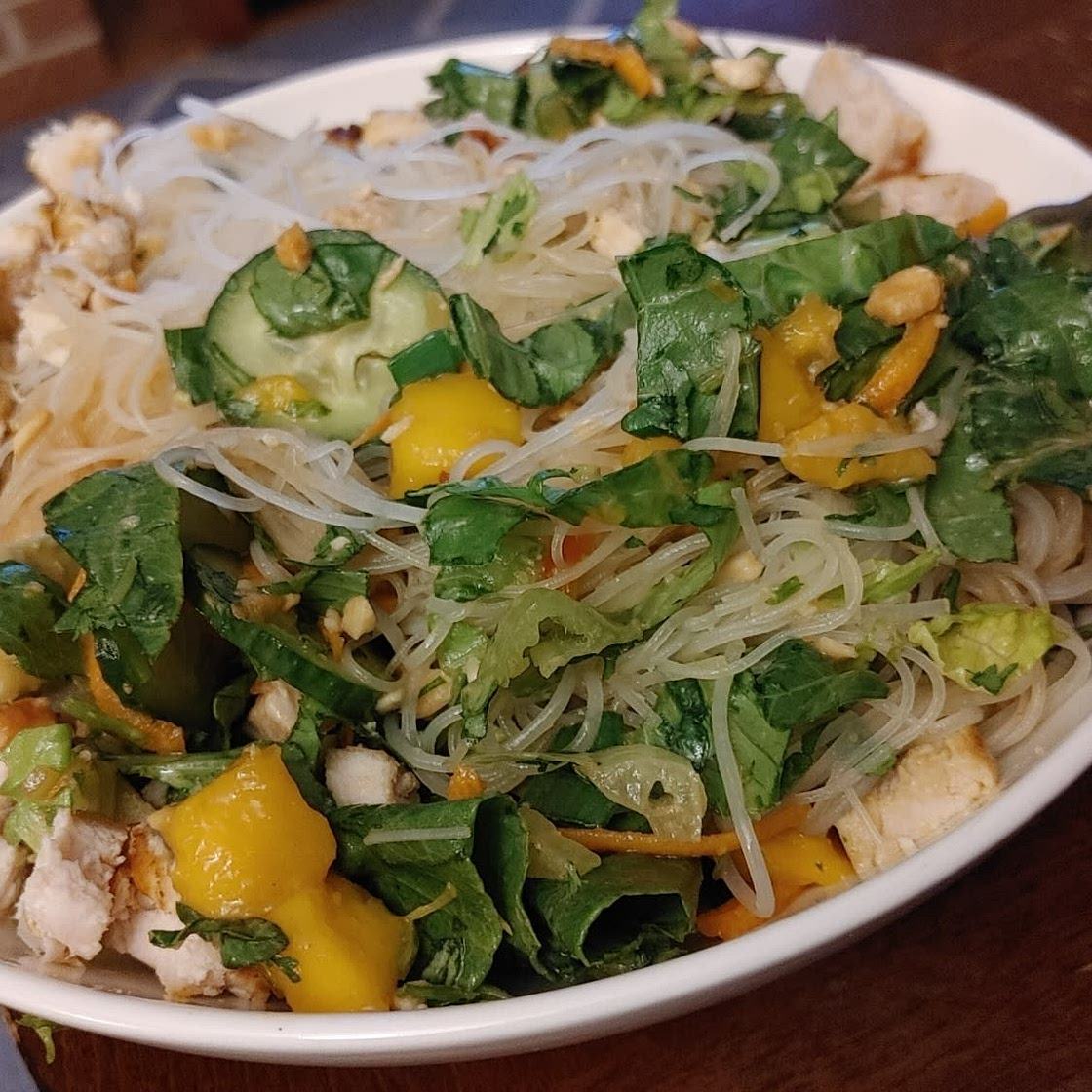 Peanut Chicken Spring Roll Bowl