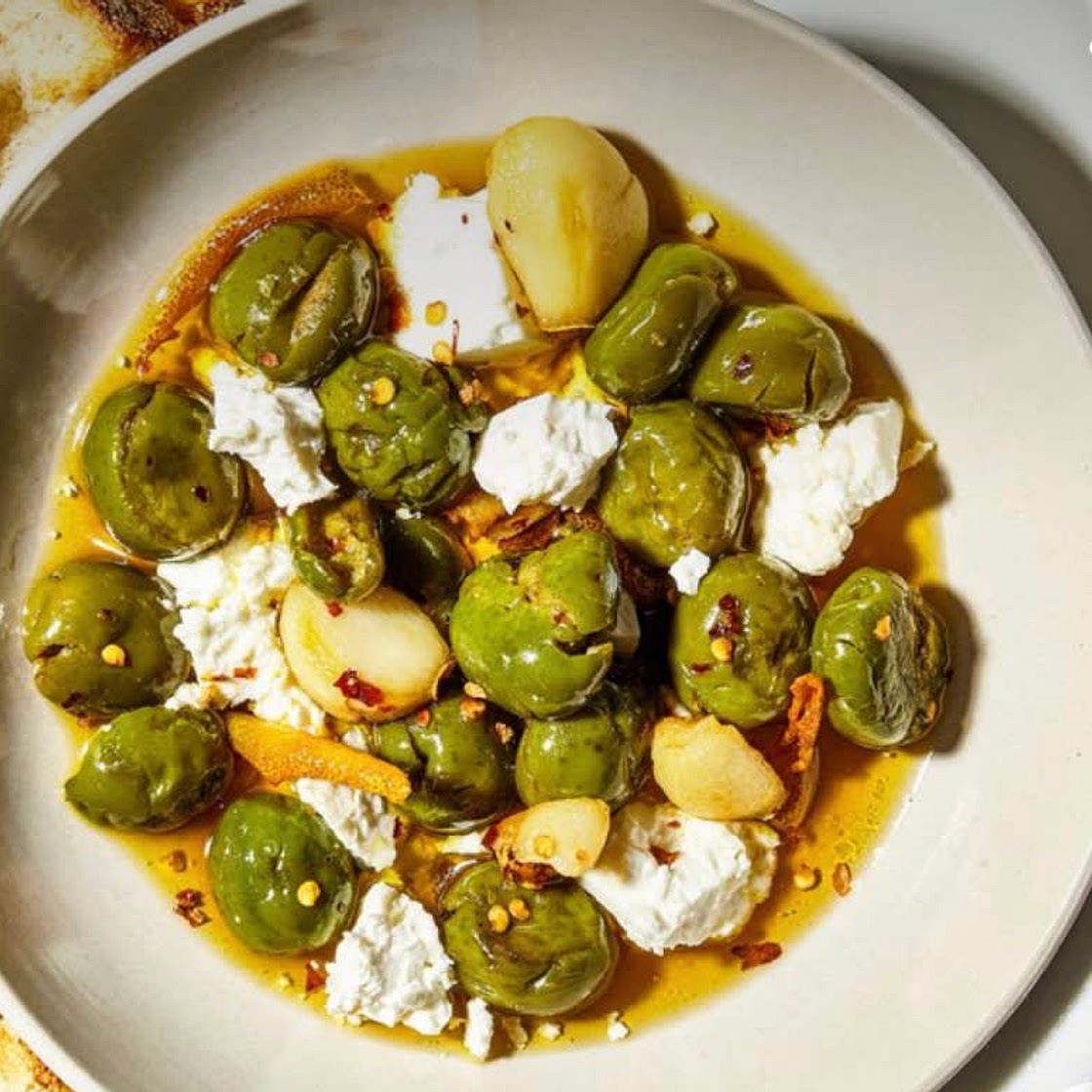 Marinated Olives and Goat Cheese