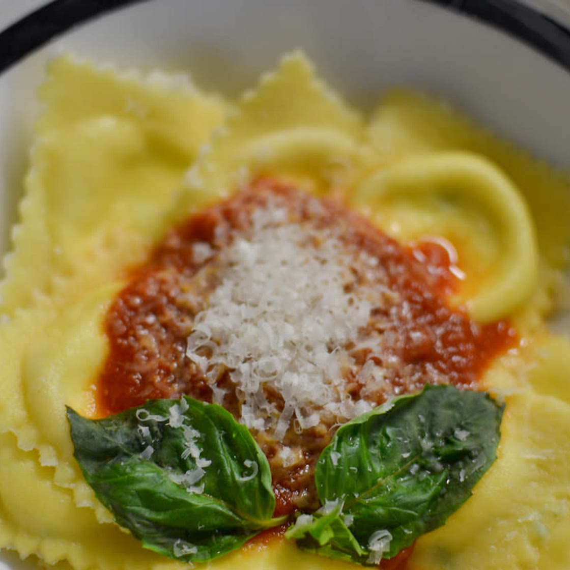 Ricotta Ravioli with Tomato Sauce