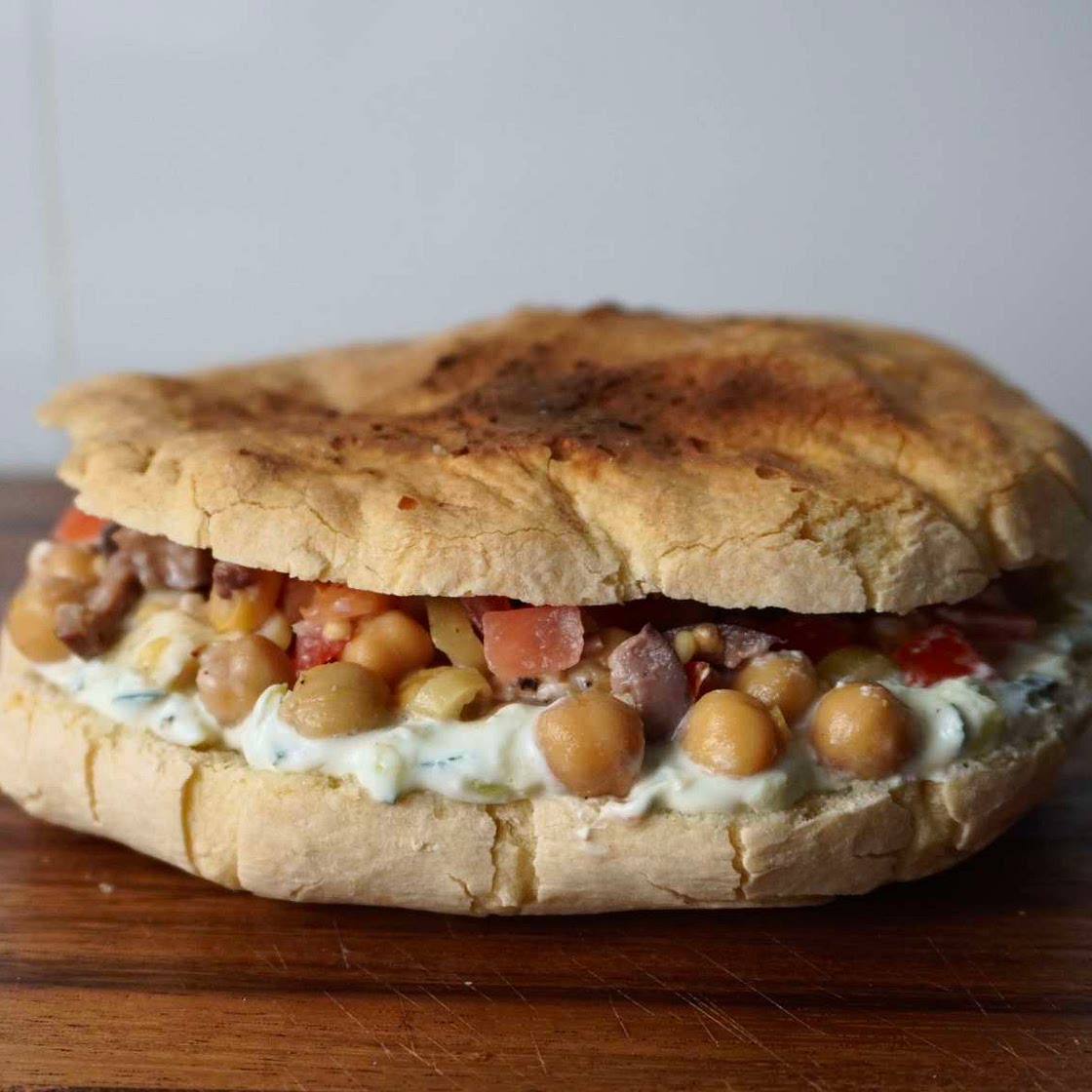 Tzatziki chickpea sandwich