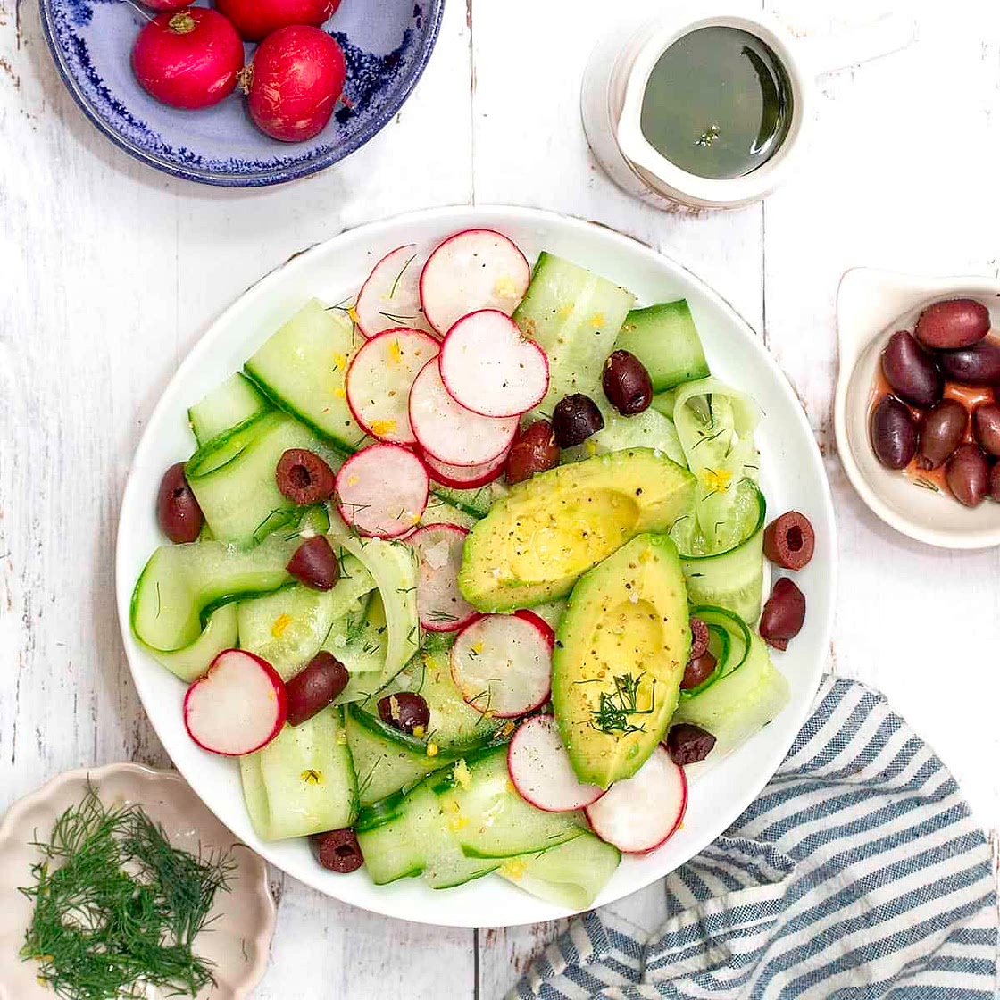 Cucumber Radish Salad With Dill Dressing