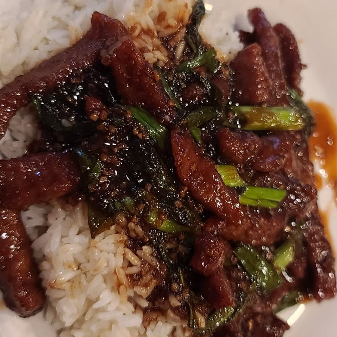 Mongolian Beef and Spring Onions