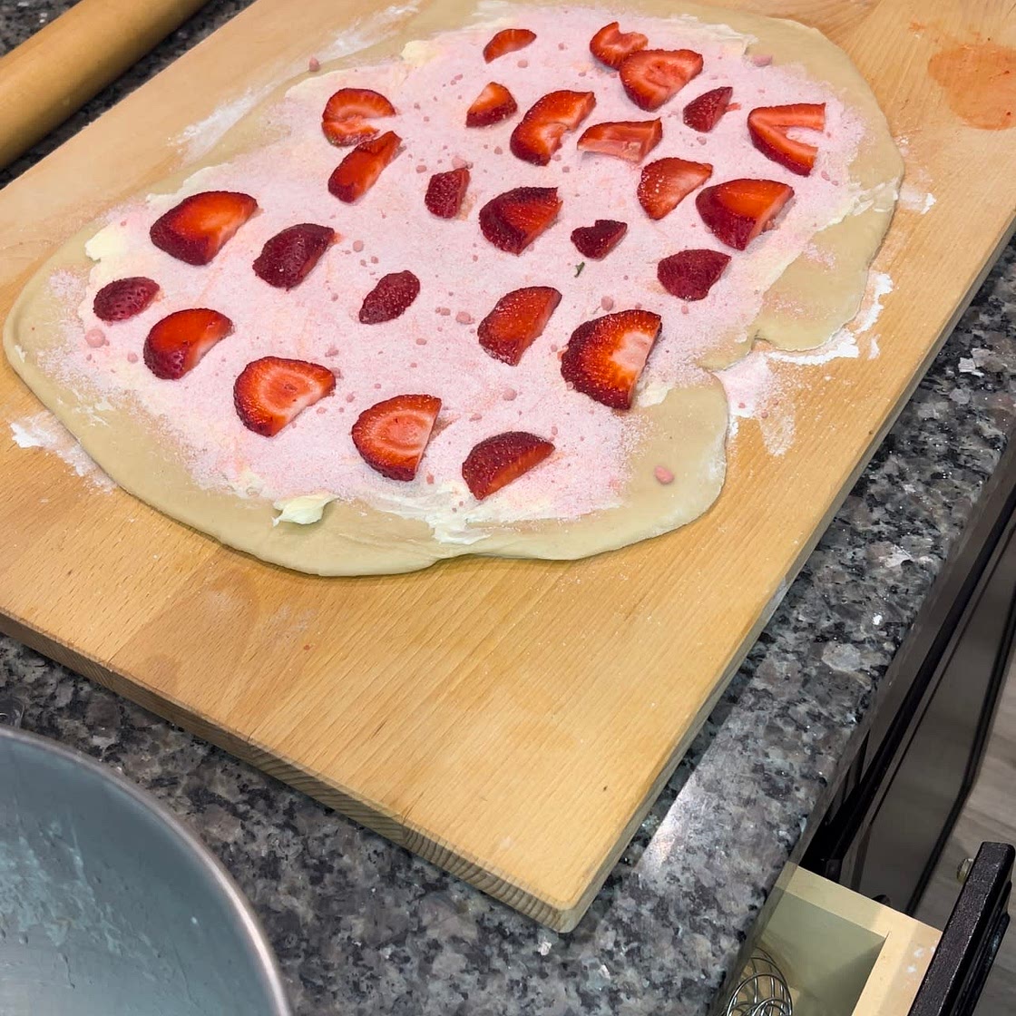 Strawberry and cream sweet rolls
