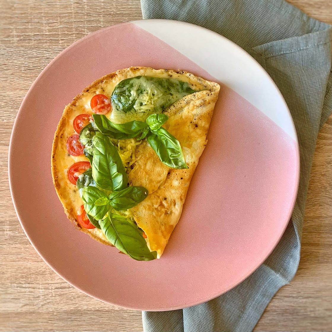 Caprese Omelette with Pine Nuts