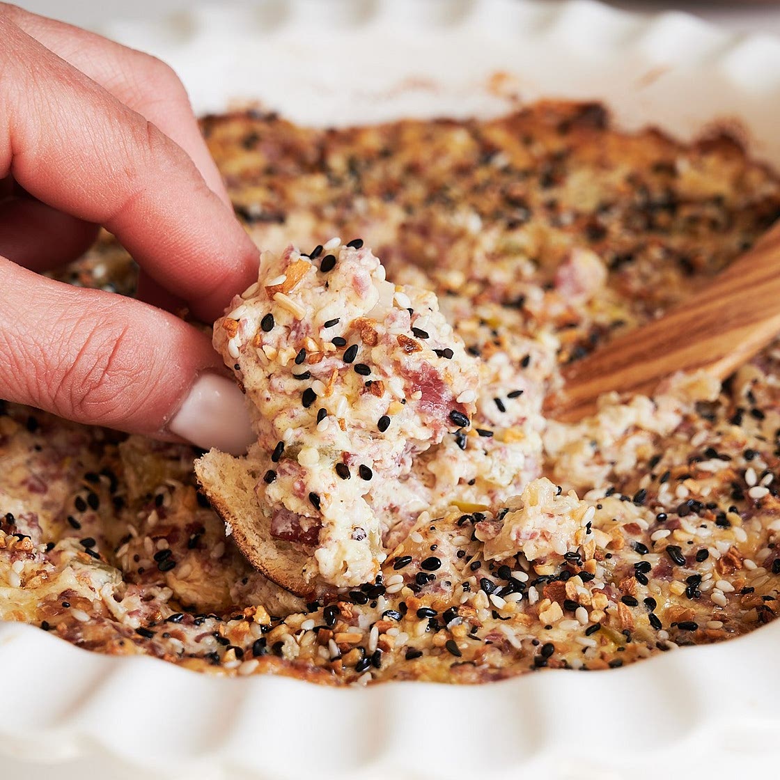 Baked Reuben Dip Recipe with Everything Bagel