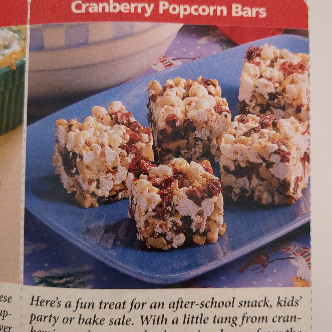 Cranberry Popcorn Bars