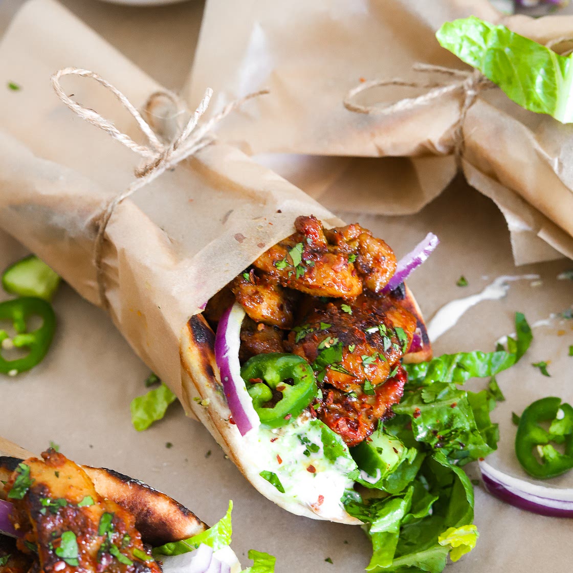 Tandoori Chicken Naan Wraps