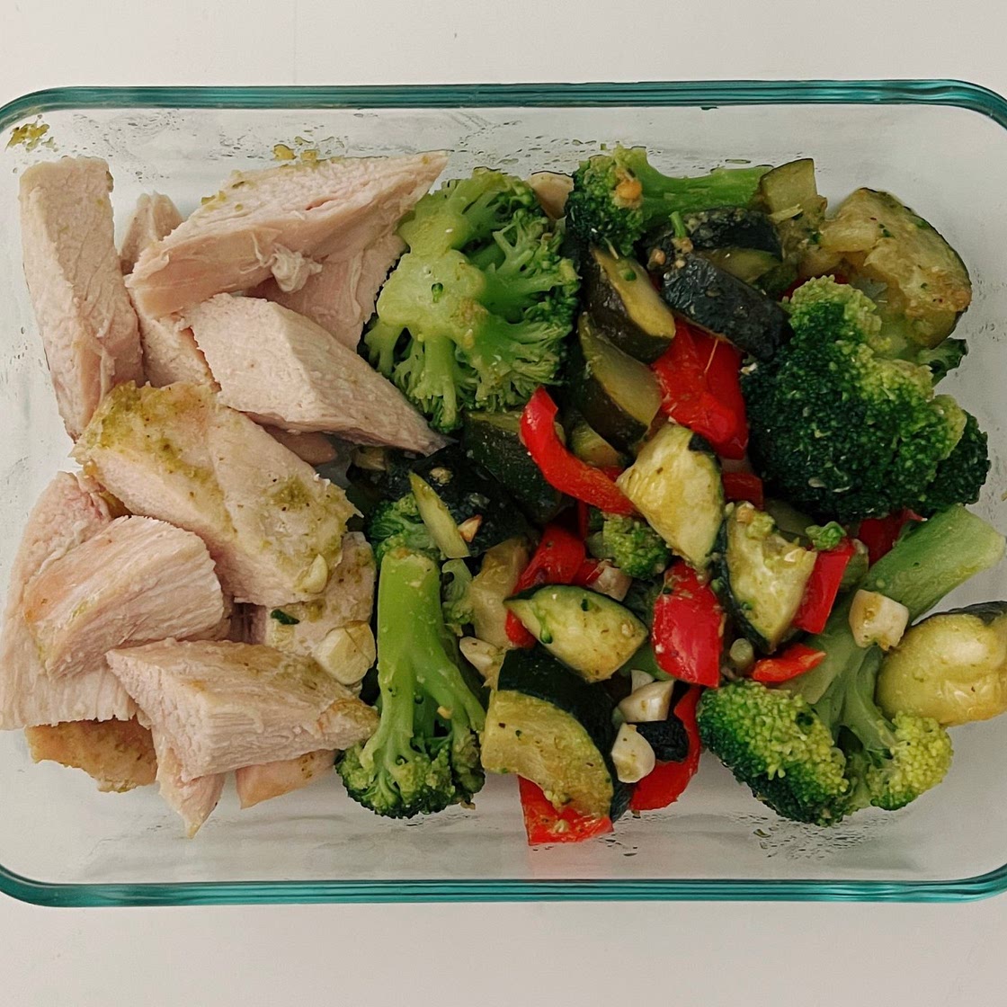 Sheet Pan Pesto  Chicken Meal Prep